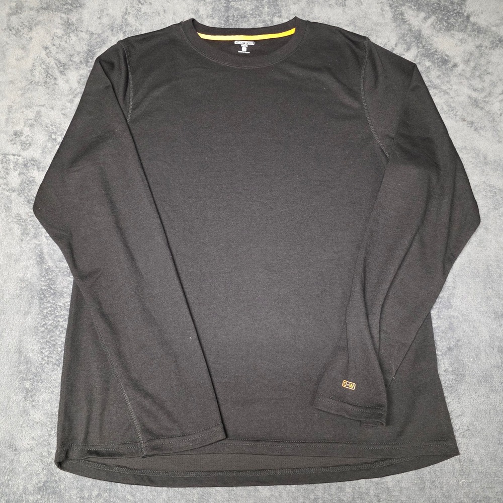 Omni-Wool Mens XXL Base Layer Top Black Long Sleeve Wool Blend Crewneck Shirt